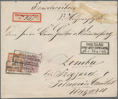 Deutsches Reich - Brustschild: 1874, 2 1/2 Auf 2 1/2 Groschen Braunorange In MiF Mit 25 Pfennige Ent - Brieven En Documenten