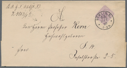 Deutsches Reich - Pfennig: 1885, 5 Pf Lila Als EF Entwertet Mit K1 Auf Ortsbrief Zu Ermäßigter Gebüh - Ungebraucht