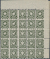 Deutsches Reich - Pfennig: 1887/1889, 50 Pfg Oliv Im 25er Eckrandblock Postfrisch, Eine Leichte Antr - Ongebruikt