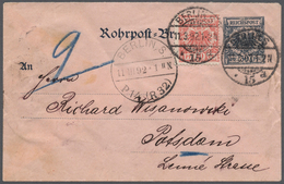Deutsches Reich - Krone / Adler: 1892, Rohrpost-Umschlag 30 Pf Krone/Adler Mit Seltener Weiterfranka - Neufs