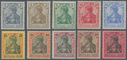 Deutsches Reich - Germania: 1902 Kompletter Satz Von 2 Pf. Bis 80 Pf., POSTFRISCH Bzw. 25 Pf. Mit Ga - Unused Stamps