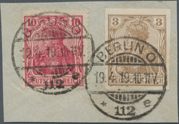 Deutsches Reich - Germania: 1902, Germania 3 Pf. Braunocker Ungezähnt Und 10 Pf. Rötlichkarmin, Zwei - Unused Stamps