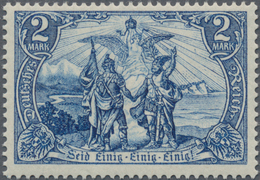 Deutsches Reich - Germania: 1902, 2 Mark Schwarzblau Ohne Wasserzeichen Mit Unten Gotischer Inschrif - Unused Stamps