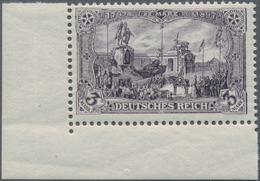 Deutsches Reich - Germania: 1902, Germania 3 Mark Ohne Wz., Perfekte Ungefaltete Luxus-Bogenecke Lin - Unused Stamps