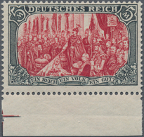 Deutsches Reich - Germania: 1902: 5 Mark, Gezähnt 26 : 17 (UV-karmin), Postfrisches Luxusstück Mit U - Neufs