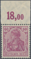 Deutsches Reich - Germania: 1911, 60 Pfg. Germania Friedensdruck Dunkelrötlichlila Vom Plattendruck- - Ungebraucht