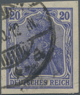 Deutsches Reich - Germania: 1915, 20 Pfg. Germania Dunkelviolettblau, Kriegsdruck, Farbfrisches UNGE - Neufs