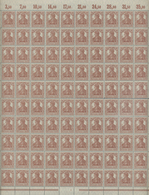 Deutsches Reich - Inflation: 1919, Kompletter Postfrischer Bogen Der Zimtfarbenen Germania 35 Pfenni - Unused Stamps