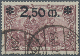 Deutsches Reich - Inflation: 1920, "2,50 M." Auf 2 Mark Lilabraun Mit Zwei Teilstempelabschlägen. Ge - Unused Stamps