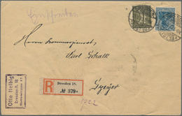 Deutsches Reich - Inflation: 1922, R-Fernbrief Von Dresden Nach Speyer Mit 12er-OR-Block Der 30 Pf G - Unused Stamps