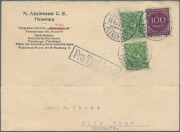 Deutsches Reich - Inflation: 1923, Auslandskarte Seepost (15.5.23) 100M (Mi.268), 2 X 40M (Mi. 232P) - Ongebruikt