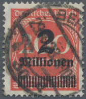 Deutsches Reich - Inflation: 1923, "2 Millionen" Auf 200 Mark Orangerot, Plattendruck Gestempelt "BE - Ungebraucht