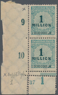 Deutsches Reich - Inflation: 1923, 1 MILLION Blaugrün, Eckrandpaar Unten Links Mit Verzähnung Im Unt - Nuovi