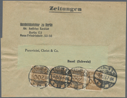 Deutsches Reich - Inflation: 1923, STREIFBAND , Berlin Nach Basel, SCHWEIZ. PORTOGERECHT 4 X 200Mio - Ungebraucht