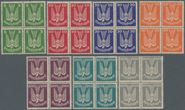 Deutsches Reich - Weimar: 1924, Flugpost Holztaube 5 Pfg.-300 Pfg., Kompletter Satz In 4er-Blocks, P - Otros & Sin Clasificación