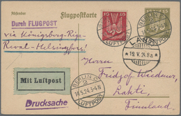 Deutsches Reich - Weimar: 1924, Holztaube 10 Pfg. Als Zus.-Frankatur Auf Entspr. Flugpostkarte, Berl - Sonstige & Ohne Zuordnung