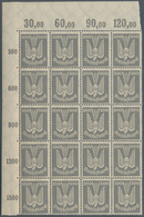 Deutsches Reich - Weimar: 1924, Flugpost Holztaube, 300 Pfg. Dunkeltürkisgrau Im Eckrand-20er-Block - Altri & Non Classificati