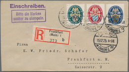 Deutsches Reich - Weimar: 1925, Nothilfe Wappen, Kompletter Satz Vom ERSTTAG, Portogerecht Auf Orts- - Autres & Non Classés