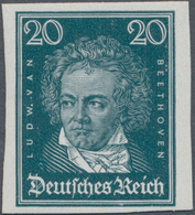 Deutsches Reich - Weimar: 1926 'Beethoven' 20 Pf. Grünlichblau, UNGEZÄHNT, In Tadellos Postfrischer - Otros & Sin Clasificación