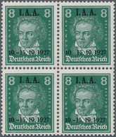 Deutsches Reich - Weimar: 1927, IAA 8 Pfg. Schwarzopalgrün, Einwandfrei Postfrischer Viererblock (un - Sonstige & Ohne Zuordnung