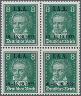 Deutsches Reich - Weimar: 1927, IAA 8 Pfg. Schwarzopalgrün, Einwandfrei Postfrischer Viererblock (un - Altri & Non Classificati