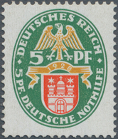 Deutsches Reich - Weimar: 1928 'Nothilfe' 5+5 Pf. Auf Papier Mit Wz. 2X (stehend), Farbrisch Und In - Autres & Non Classés