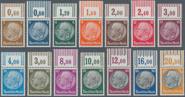 Deutsches Reich - 3. Reich: 1933, 3 - 100 (Pfg.) Hindenburg, Postfrischer Oberrandsatz, Ungefaltet, - Unused Stamps
