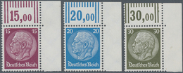 Deutsches Reich - 3. Reich: 1933, Freimarken: Hindenburg-Medaillon, 15 Pf, 20 Pf Und 30 Pf, Postfris - Nuovi