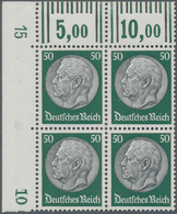 Deutsches Reich - 3. Reich: 1933, 50 Pfg Hindenburg Mit Wz. 2, Luxus-Eckrandstück Oben Links Mit DKZ - Ongebruikt