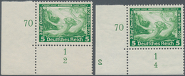 Deutsches Reich - 3. Reich: 1933, Nothilfe:Opern, Zweimal 5 Pf, Je Ungefaltet Aus Der Linken Unteren - Unused Stamps