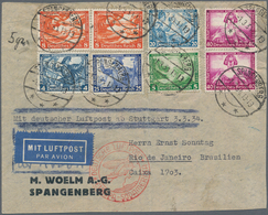 Deutsches Reich - 3. Reich: 1934, Wagner, Bunte 1.50 RM-Frankatur Incl. 20 Pfg., 25 Pfg. Und Zwei We - Unused Stamps