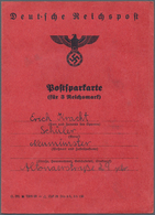 Deutsches Reich - 3. Reich: 1944/45, Drei Mit Hindenburg Und Hitlermarken Voll Besparte Postsparkart - Unused Stamps