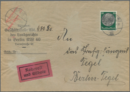 Deutsches Reich - 3. Reich: 1939, 50 Pf Hindenburg Als EF Auf Seltenem Portorichtigem Orts-ROHRPOST- - Unused Stamps