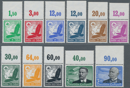 Deutsches Reich - 3. Reich: 1934, 5 Pf. Bis 3 M. Flugpost, Komplette Ausgabe Mit Waagerechter Gummir - Ungebraucht