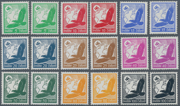 Deutsches Reich - 3. Reich: 1934, 5 Pfg. – 100 Pfg. Flugpost, 2 Garnituren Der Pfg.-Werte Mit Waagre - Unused Stamps