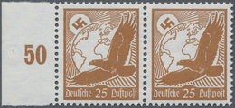 Deutsches Reich - 3. Reich: 1934, Flugpost 25 Pf. Orangebraun Mit Waagerechter Gummiriffelung Vom Li - Nuovi