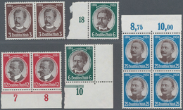 Deutsches Reich - 3. Reich: 1934, Kolonialforscher 2x Postfrisch, 25 Pfg. Wert Im Oberrand - Viererb - Ungebraucht