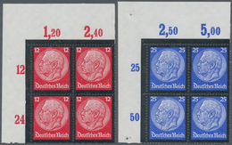 Deutsches Reich - 3. Reich: 1934, 12 Pf. Und 25 Pf. Hindenburg Mit Trauerrand, Ungefaltete Luxus-Obe - Nuovi