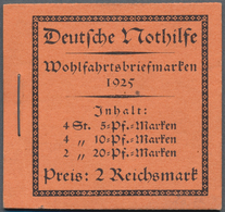 Deutsches Reich - Markenheftchen: 1925, Nothilfe, Postfrisches Markenheftchen, Kl. Deckelknick. Mi. - Carnets
