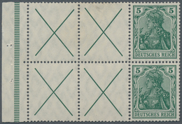 Deutsches Reich - Markenheftchenblätter: 1912, X + 5 Pfg. Germania, Heftchenblatt, Vier Felder Mit A - Booklets