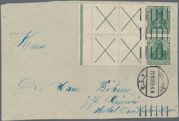 Deutsches Reich - Markenheftchenblätter: 1912, 2 X 5 Pf Germania + 4 Andreaskreuze Mit Durchgezähnte - Markenheftchen