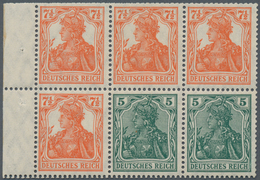 Deutsches Reich - Markenheftchenblätter: 1918, Heftchenblatt 5 + 7 ½ Pfg. Germania Postfrisch, Durch - Markenheftchen