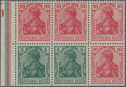 Deutsches Reich - Markenheftchenblätter: 1920, Heftchenblatt 5 Pfg. Dunkelopalgrün + 10 Pfg Rosarot - Markenheftchen