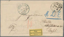 Deutsches Reich - Dienstmarken: 1876, "Frei Laut Entschädigungs-Conto." Schwarz Auf Gelb Auf Faltbri - Oficial