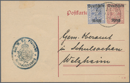 Deutsches Reich - Dienstmarken: 1920, 20 Pfg. Blau Mit WZ Y (nur Ringe) Als Zusatzfrankatur Portoric - Service