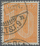 Deutsches Reich - Dienstmarken: 1921, Dienstmarke 10 Pfg. Dunkelorange Mit Teilstempeln Von "DRESDEN - Dienstmarken