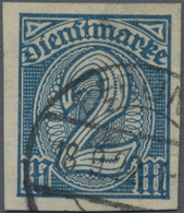 Deutsches Reich - Dienstmarken: 1922, 2 Mark Schwarzblau, UNGEZÄHNT, Attest Dr. Oechsner BPP (1991) - Dienstmarken