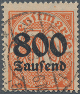 Deutsches Reich - Dienstmarken: 1923, "800 Tausend" Auf 30 Pfg. Dienstmarke Mit Wasserzeichen "1" (R - Officials