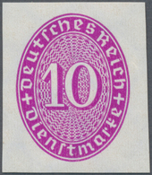 Deutsches Reich - Dienstmarken: 1930, Wertziffer Im Oval, 10 Pf Dunkelpurpur UNGEZÄHNT, Postfrisches - Dienstzegels