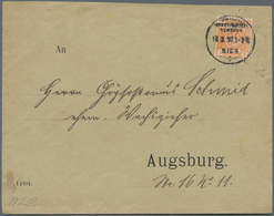 Deutsches Reich - Privatpost (Stadtpost): AUGSBURG: 1897, 2 Pfg. Orange Und Blau Der "Privat- Stadt- - Postes Privées & Locales